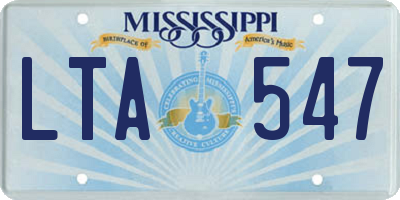 MS license plate LTA547