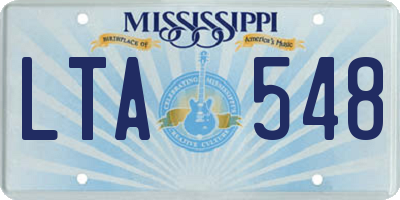MS license plate LTA548