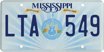 MS license plate LTA549