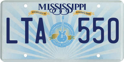 MS license plate LTA550