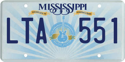 MS license plate LTA551