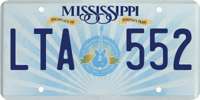 MS license plate LTA552
