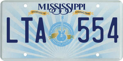 MS license plate LTA554