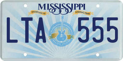 MS license plate LTA555