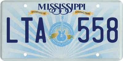MS license plate LTA558