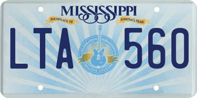 MS license plate LTA560