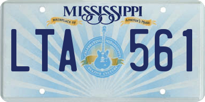 MS license plate LTA561