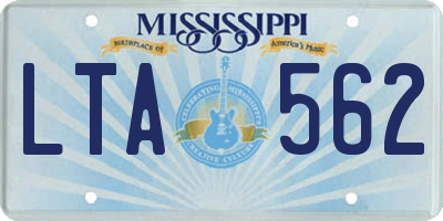 MS license plate LTA562