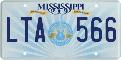 MS license plate LTA566