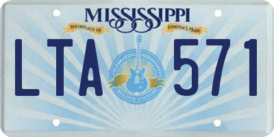 MS license plate LTA571