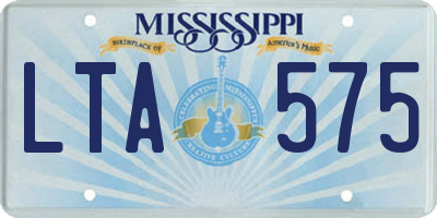 MS license plate LTA575