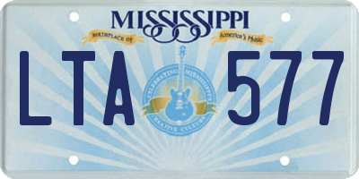 MS license plate LTA577