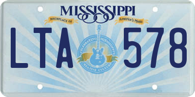 MS license plate LTA578