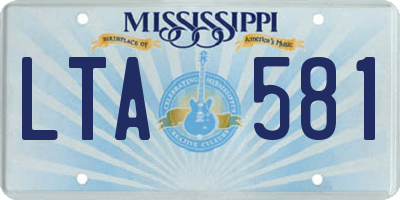 MS license plate LTA581