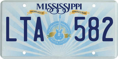 MS license plate LTA582