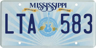 MS license plate LTA583