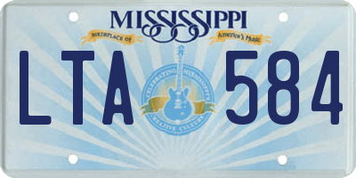 MS license plate LTA584