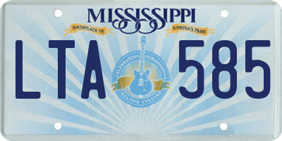 MS license plate LTA585
