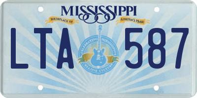 MS license plate LTA587