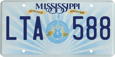 MS license plate LTA588