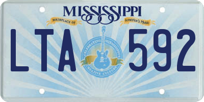 MS license plate LTA592