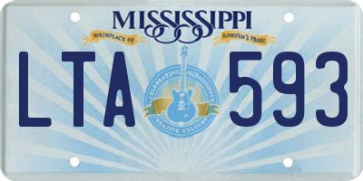 MS license plate LTA593