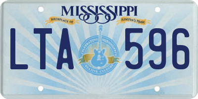MS license plate LTA596