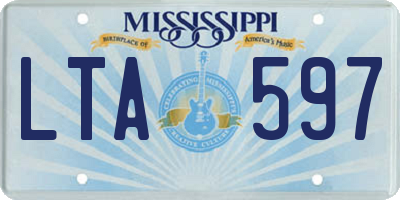 MS license plate LTA597