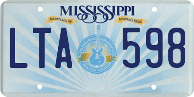 MS license plate LTA598