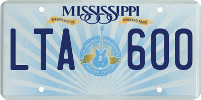 MS license plate LTA600