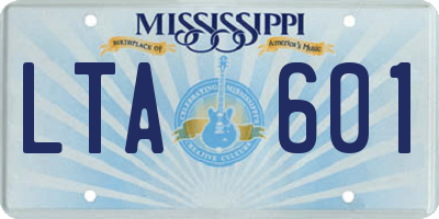MS license plate LTA601