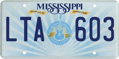 MS license plate LTA603