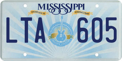 MS license plate LTA605