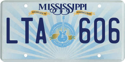 MS license plate LTA606