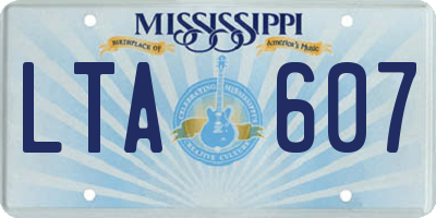 MS license plate LTA607