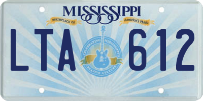 MS license plate LTA612