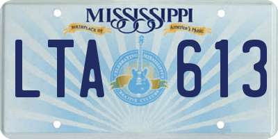MS license plate LTA613