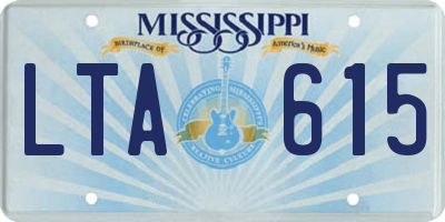 MS license plate LTA615