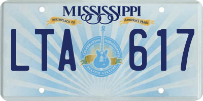 MS license plate LTA617
