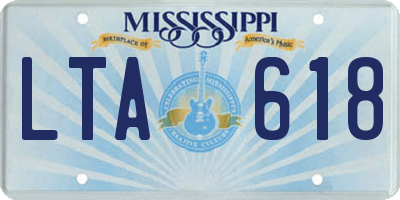 MS license plate LTA618