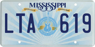MS license plate LTA619