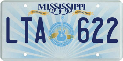 MS license plate LTA622