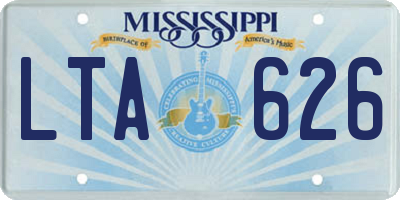 MS license plate LTA626