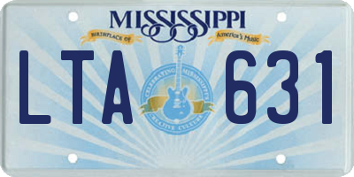 MS license plate LTA631