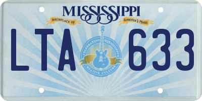 MS license plate LTA633