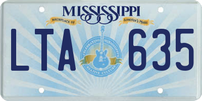 MS license plate LTA635