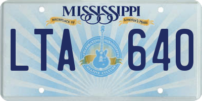 MS license plate LTA640