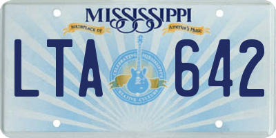 MS license plate LTA642