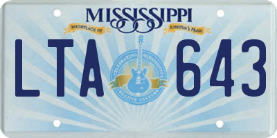 MS license plate LTA643