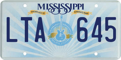 MS license plate LTA645